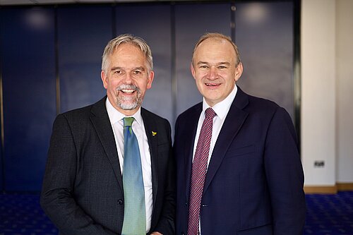 Dr David Nicholl and Ed Davey